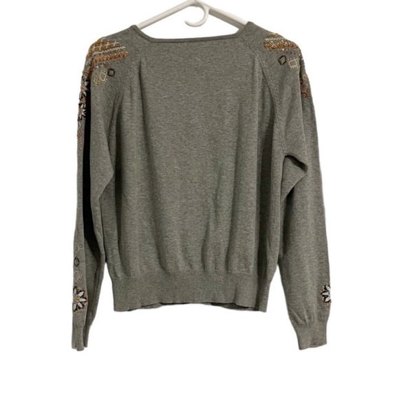 Sundance Marimba Gray Floral Embroidered
Beaded Gray Cardigan Sweater Medium - Picture 5 of 6